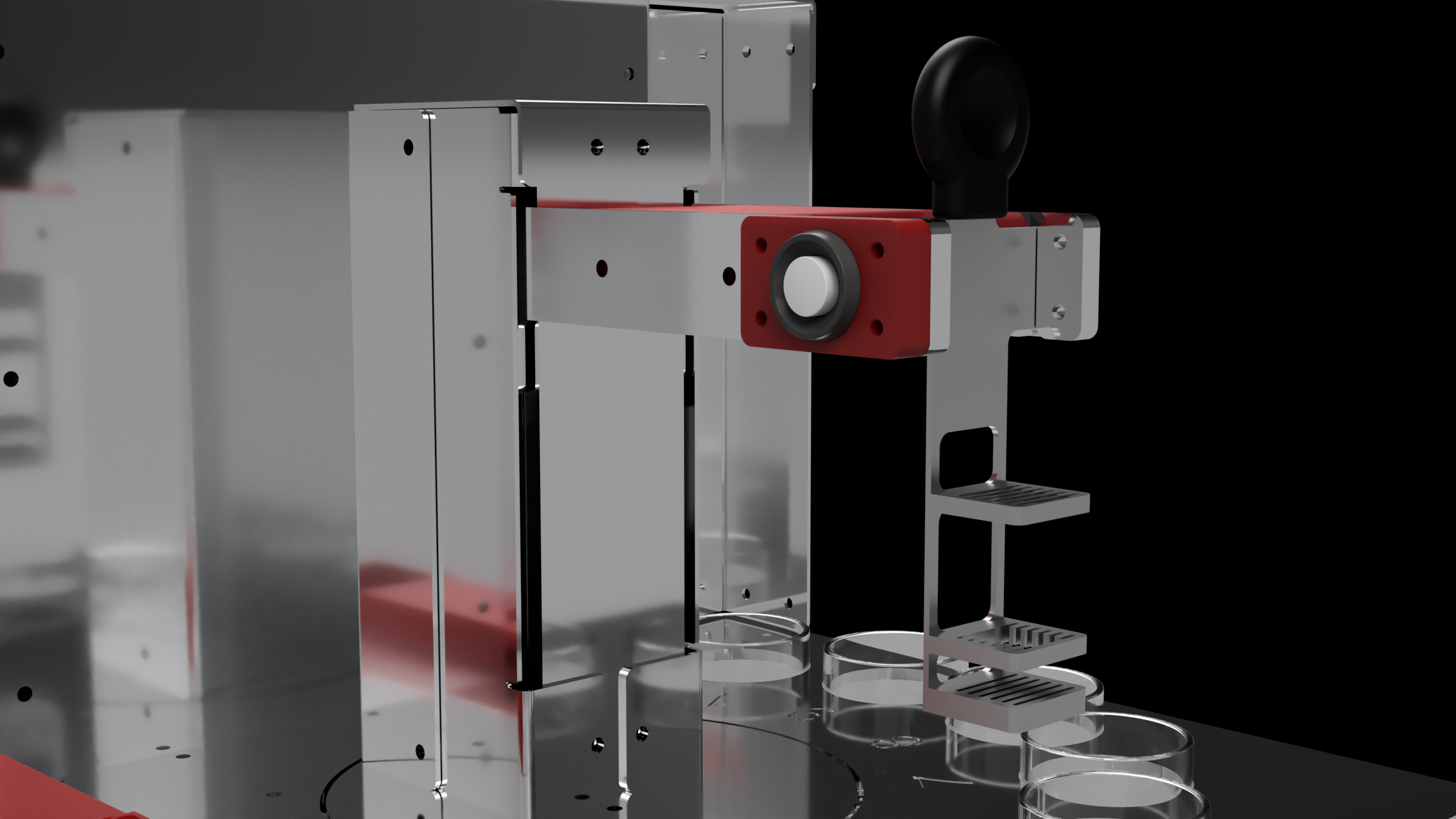 GyroStainer holder release button close-up